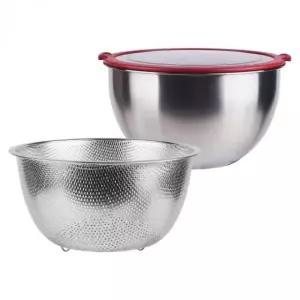 스테인리스 주방용 채반 채소 세척 바스켓 믹싱볼 조리도구