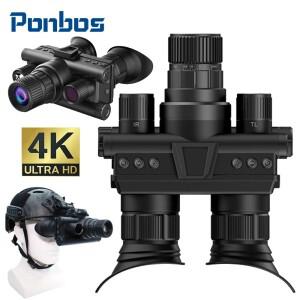 Z9157 헤드 마운트 전술 망원경 고글 카메라 4K UHD 40MP 적외선 야간 투시 쌍안경 카메라 사냥용