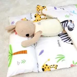 (수량선택 소량구매)순면 100 유아 어린이집 낮잠 이불 배게 침구 세트 가방 사파리