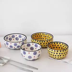 (2+2) 파뷔에 잘리피에 공기대접 2인세트 (화이트 옐로우) (공기2+대접2) 총4P