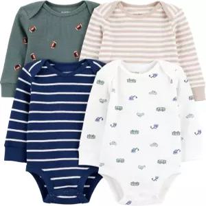카터스 베이비 보이즈 4팩 긴팔 바디수트의 심플 조이