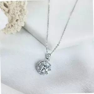 다이아몬드 주얼 다이아 꽃 클러스터 스터드 목걸이