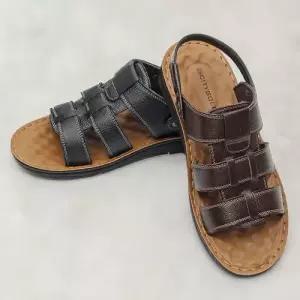 지압 효과 쿠션패드 탈부착 슬리퍼 스트랩 남자 샌들 WEE8BEC