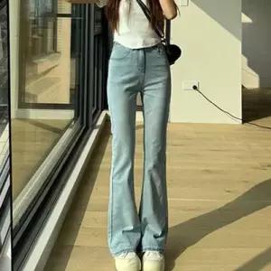 여성 하이웨스트 세미 부츠컷 청바지 1P 연청 데님 WF0672D