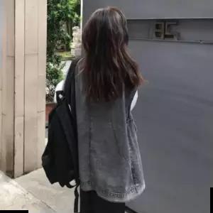 청쪼끼 청조끼 몸매커버 블랙진 오버핏 레이어드 쪼끼 야상조