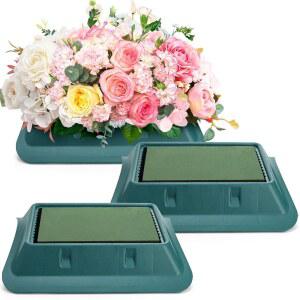 조굿 3팩 플로럴 폼 볼 키트 직사각형 꽃꽂이 베이스 킷 안장 플라스틱 센터 용기 꽃 블록 파티 웨딩 페스티벌용 DIY 용품