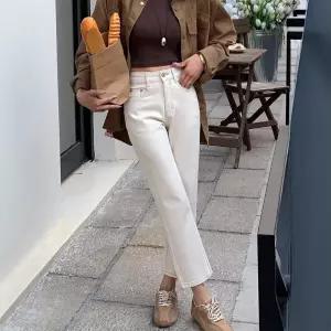 여성청바지 봄여름 데님 사방 스판 하이웨스트 파이프 9부 일자 바지 심쿵직구