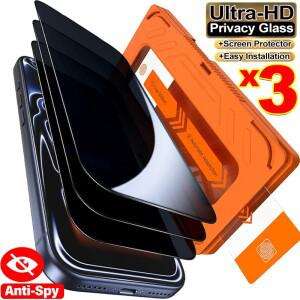 아이폰 호환 17/17 에어/17 프로/17 프로맥스용 안티 스파이 글라스 자동 정렬 키트 프라이버시 스크린 보