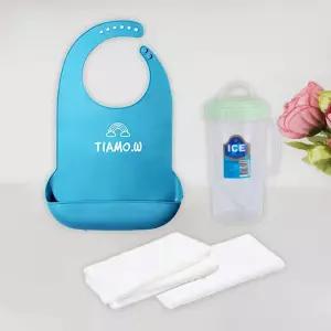 식사보조 요양원 입소 3종세트 턱받이 컵 가제수건