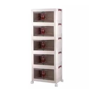 미란다 접이식 바퀴이동 양개문형 리빙박스 폭55cm 5단