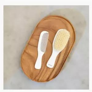 신생아 빗 아기 머리빗 신생아 헤어 관리 헤어 브러쉬 천연모 2종