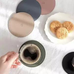 [텐바이텐]안클랑 가죽 티코스터 홈카페 컵받침 5컬러_(1460771)