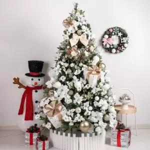 [텐바이텐]크리스마스 트리 장식 풀세트 크리미로즈연그린 210cm 단면