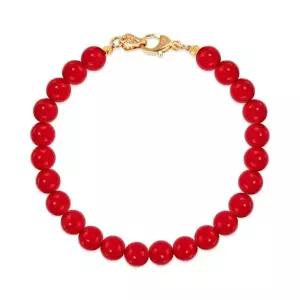 [비앤비골드] 14K 레드볼 스터드 6mm 산호 팔찌 IGB41514