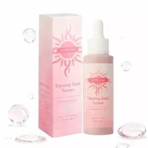 어스 셀프 태너 - 즉시 햇볕에 키스하는 광채를 얻으세요! 천연 및 성분 태닝 다크 세럼 수박 맛 초수분