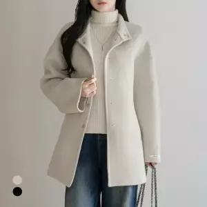 KARRA  77까지)울알파카하이넥하이드숏코트_A5W0731