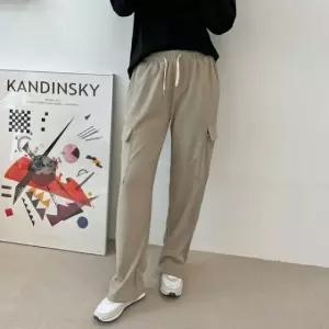 고품질 커플바지 바지 여자 카고바지 신축성 가을 좋은 밴딩팬츠 (WFKAN1W)