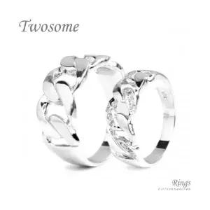 클루아조네 커플 은반지 커플링 스터링실버 각인 Twosome R8235