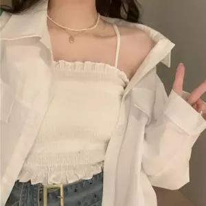 레이어드 포인트 스모크 밴딩 레이스 나시탑 OAq6+5wDq