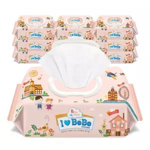 피치 100매 10팩 캡형 엠보 아기물티슈 375258