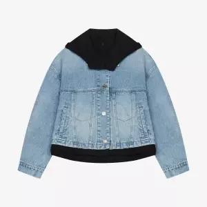 [롯데백화점]씨 배색 후드 데님 자켓 SKJKB2128