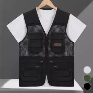 [셀러에이드]중장년용 낚시 등산 현장용 메쉬 조끼 여름 작업복