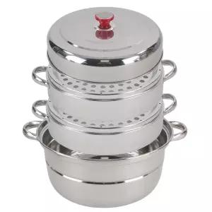3단 업소용 스텐 만두찜기 세트 채반 물솥 뚜껑 찜솥 찜기 찜냄비
