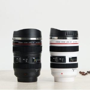 카메라렌즈머그컵 뚜껑커피머그컵 텀블러 400ml 블랙,화이트