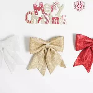 [텐바이텐]크리스마스 완성 리본 장식 글리터 30cm 4컬러 트리 소품 용품