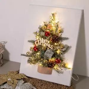 [텐바이텐]크리스마스 액자 트리 벽 장식 LED 네이쳐 다이스 캔버스 40cm