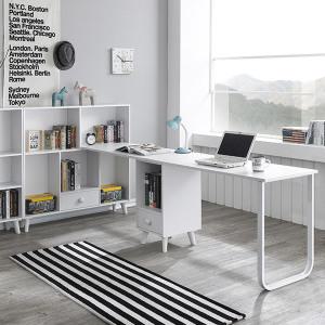 [롯데백화점]라움가구 라움가구 치이즈 4R 미니 h형 2인책상세트