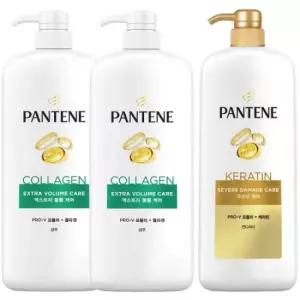 팬틴 엑스트라볼륨 케어 샴푸 1200 2개+극손상 컨디셔너 린스1200mlx1개