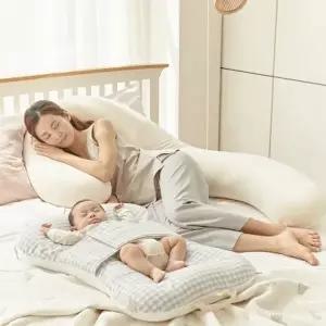 [텐바이텐]이몽 듀얼 휴대용 아기 침대 (커버분리형, 뒤집기 방지)