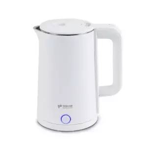 키친아트 허브 SUS304 스텐 이중단열 대용량 원터치 무선 전기주전자 화이트 1.8L