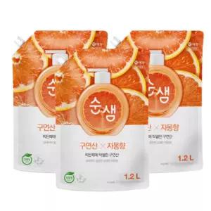 [텐바이텐]순샘 믹스앤매치 주방세제 구연산x자몽향 1.2L 3개