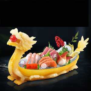 용 회접시 드레곤 사시미 횟집 플레이팅 접시 드레곤