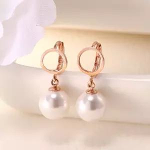 18K 서클링 핵진주 딸랑이 원터치 귀걸이 한쌍 PNE40964