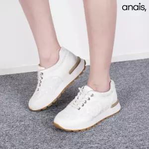 [아나이스] 소가죽 니트 콤비 스니커즈 3cm_25S167 [무료배송]