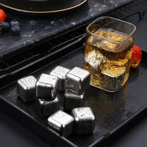 냉풍기 재사용 위스키 스톤 스테인레스 스틸 아이스 큐브 빠른 동결 와인 쿨러 등급 금속 펠렛 맥주 액세서리