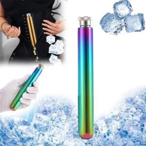 냉풍기 커버가있는 새로운 50ml 몸통 냉각기 튜브 스테인레스 스틸 금속 컨테이너 휴대용 공기