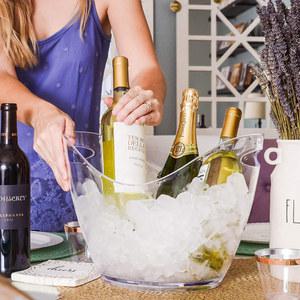 냉풍기 투명 아이스 큐브 보관 양동이 맥주 와인 샴페인 냉각기