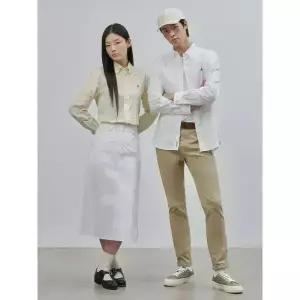 [빈폴] [Essential] 남녀공용 옥스퍼드 솔리드 셔츠 - 화이트 (BC4764E051)