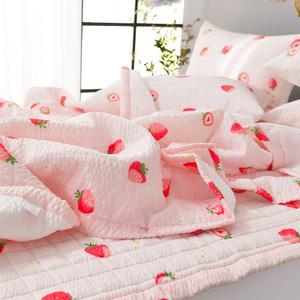 [국산] 프루티 상큼한 과일 패턴 시어서커 홑이불 여름이불세트