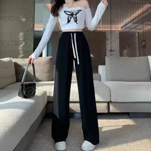 [하프클럽/]면바지 빅사이즈 신상 스판 여자바지 배기바지 코디