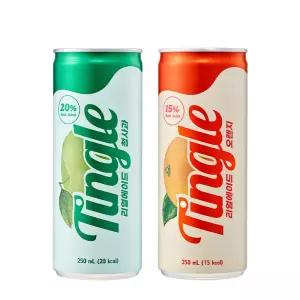 팅글 리얼에이드 오렌지 / 청사과 250ml x 60개 무설탕 고과즙