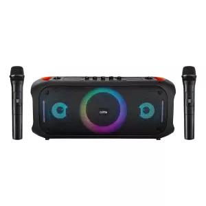 컴스 COM808 블루투스 스피커 앰프 버스킹 휴대용 이동식 노래방 무선 마이크x2