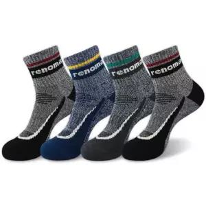 레노마 남성 스포츠 쿠션 등산 중목 양말 4족 REM-37