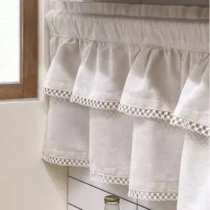 내추럴 이중 프릴 바란스 주방커튼 가리개 커튼