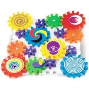 WRI 바퀴 돌리기 기어 블록 끼우기 55PCS 모양 조각 맞추기 조립 퍼즐 놀이 블록 모양 만들기