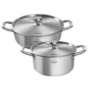 까사니 ZHXC1984 멘테 IH 인덕션 스텐 양수냄비 전골 찌개냄비 양손냄비 2type